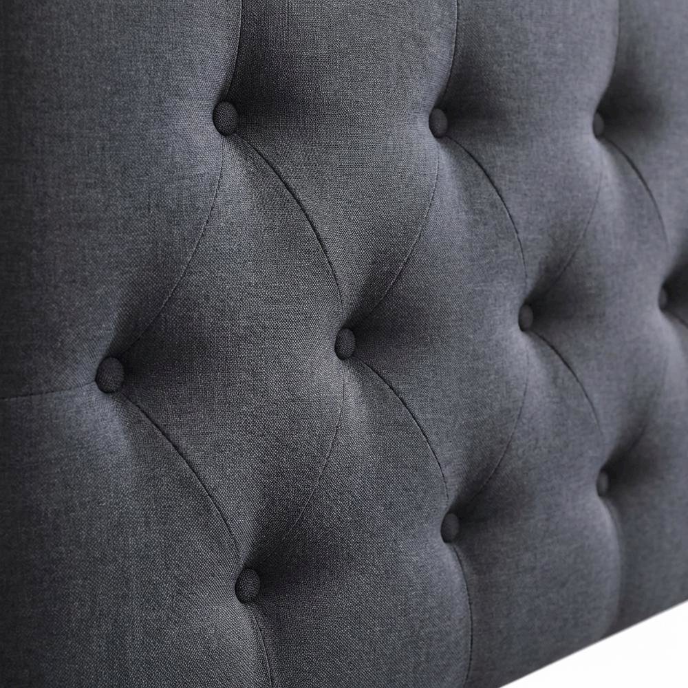 Black Upholstered King Headboard with Elegant Finish and Durable Frame