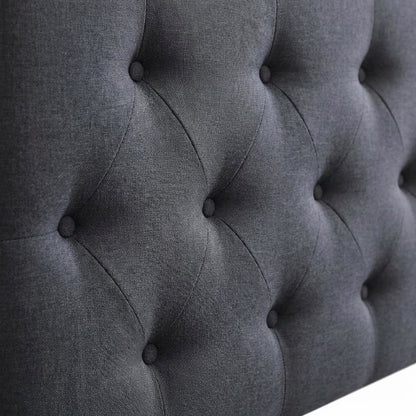 Black Upholstered King Headboard with Elegant Finish and Durable Frame