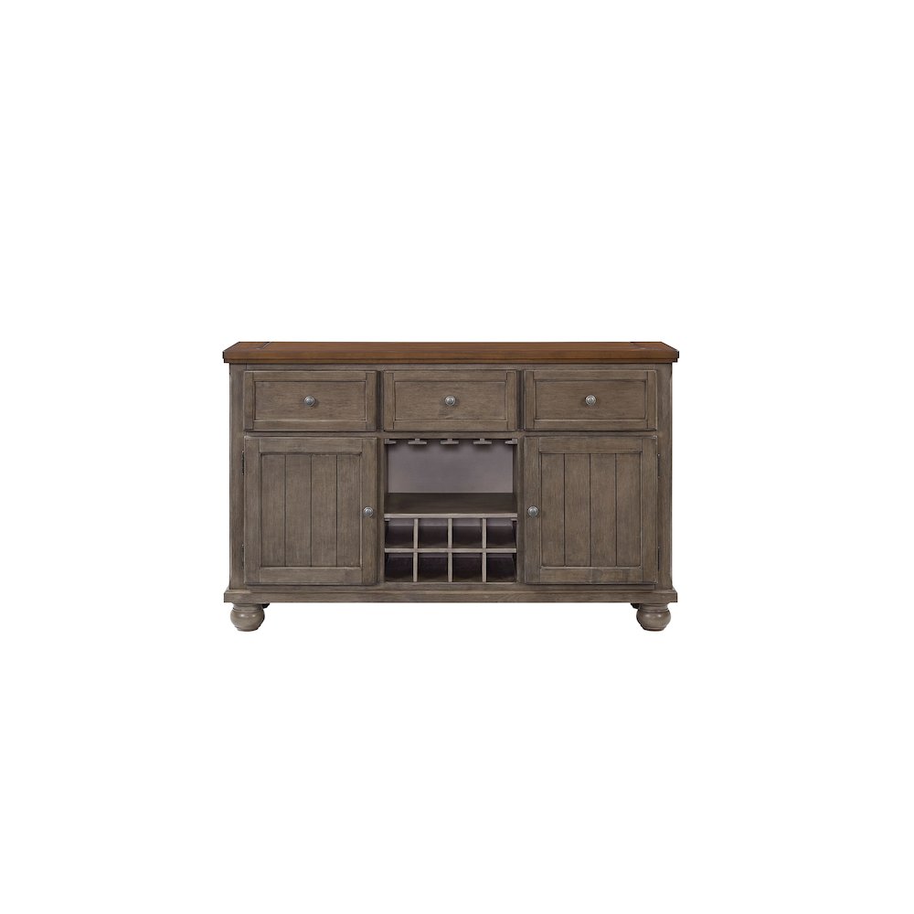 Will Server W/ Power Pack in Gray / Brown Finish