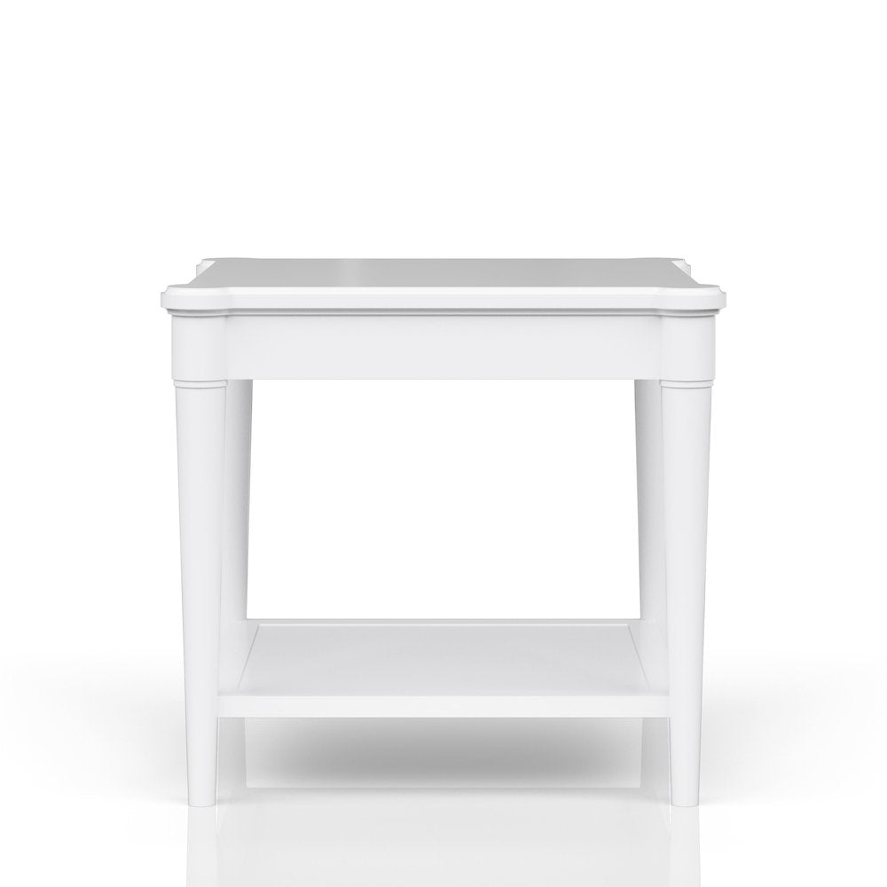 Wilmington Wood End Table-White