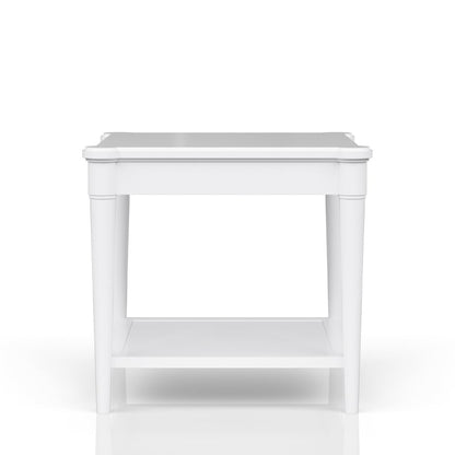 Wilmington Wood End Table-White