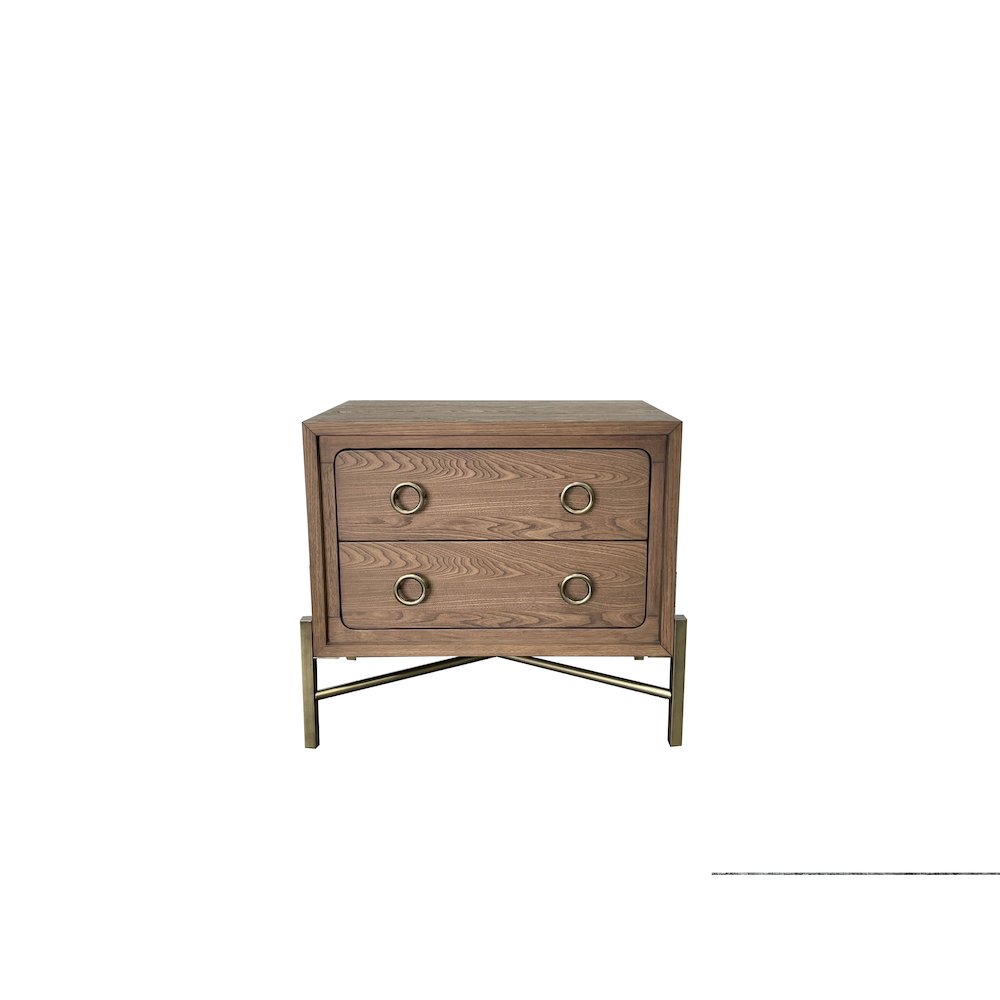 Aurora 2 Drawer Nightstand W/ USB - Latte