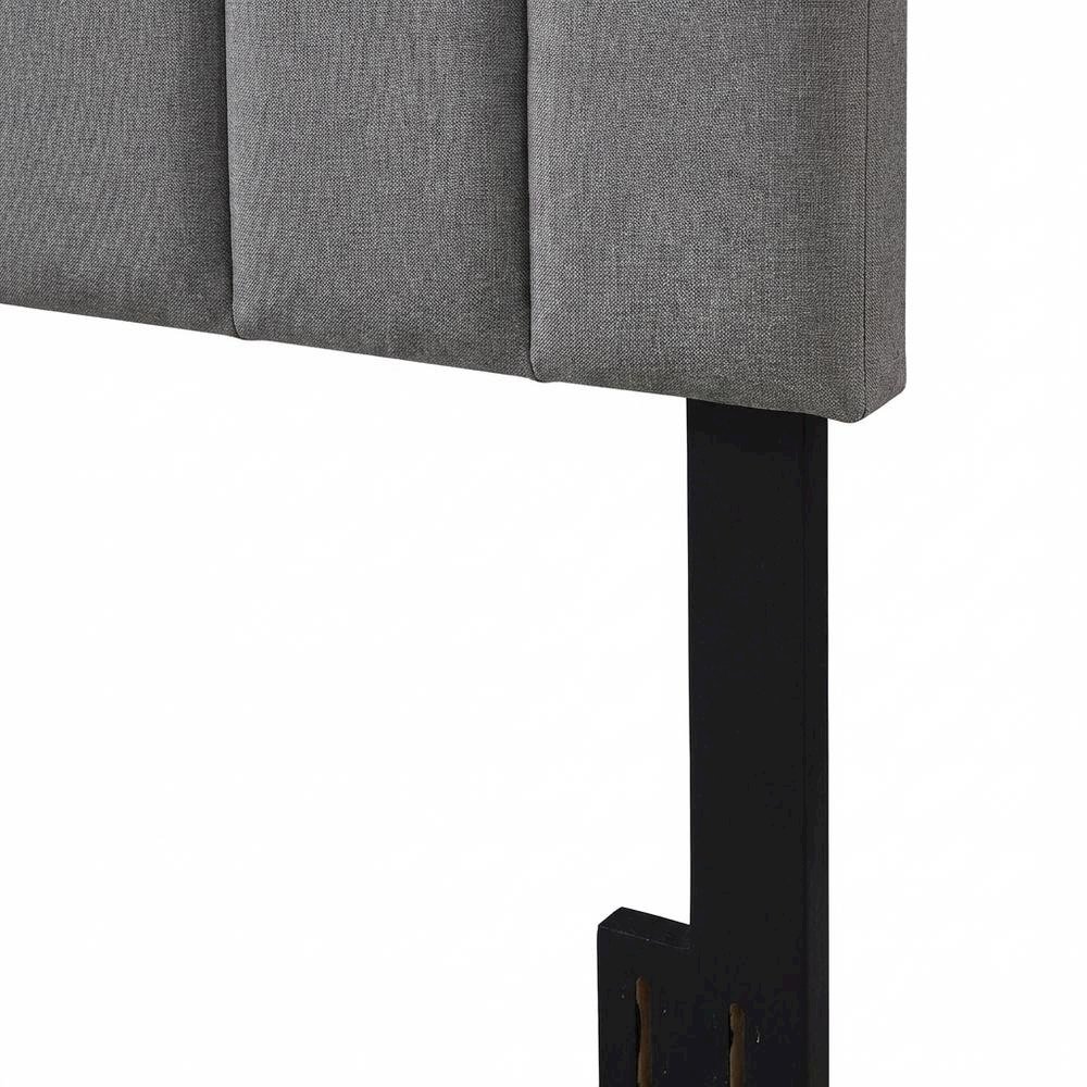 Gray King Upholstered Headboard with Padded Design and Durable Frame