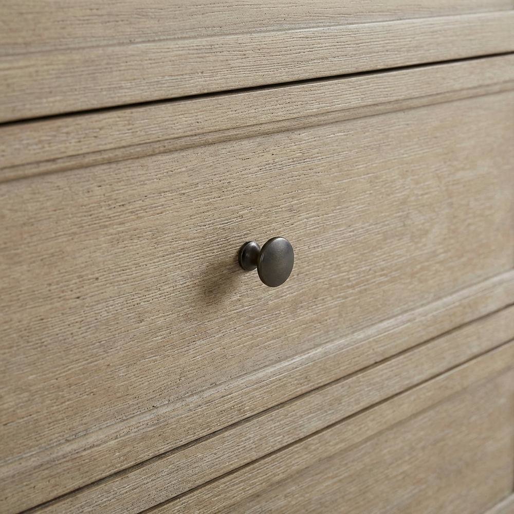 Sand-Colored Nightstand with 3 Drawers and Casual Transitional Style