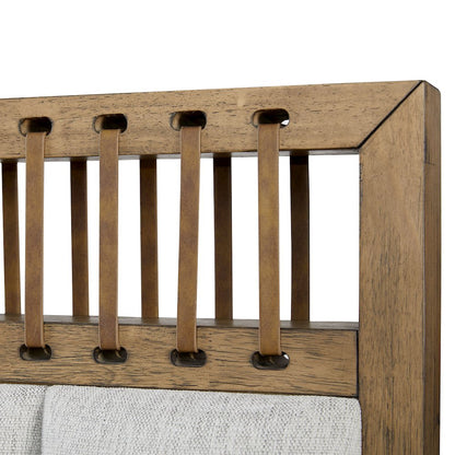 Aurora Queen Uph & Leather Panel Bed
