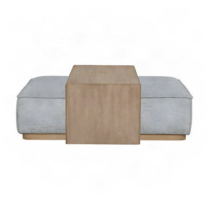 Upholstered Transitional Oversized Cocktail Ottoman and Foot Rest