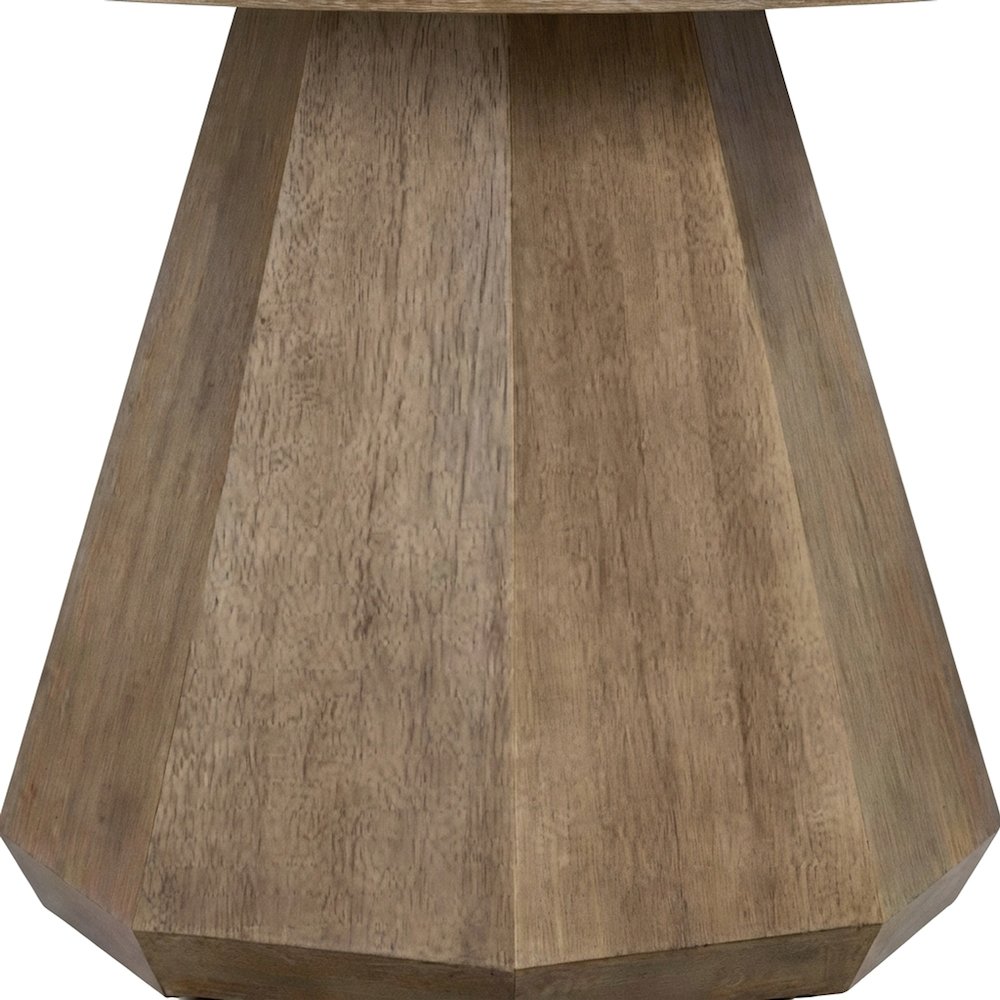 Elm Veneer Round Kitchen and Dining Table with Asian Hardwood Base, Latte