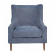 Elm Veneer Hi-Back Upholstered Accent Chair with Hardwood Frame, Sand