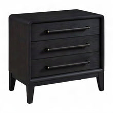 Elm Veneer 3-Drawer Bedside Nightstand with USB Charging Station, Peppercorn
