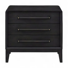 Elm Veneer 3-Drawer Bedside Nightstand with USB Charging Station, Peppercorn