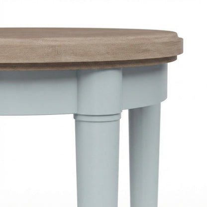 Rubberwood and Mindi Veneer Chairside End Table, Transitional, Ocean