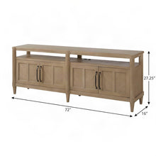 Rubberwood and Mindi Veneer Transitional Casual Sofa Console Table, Sand