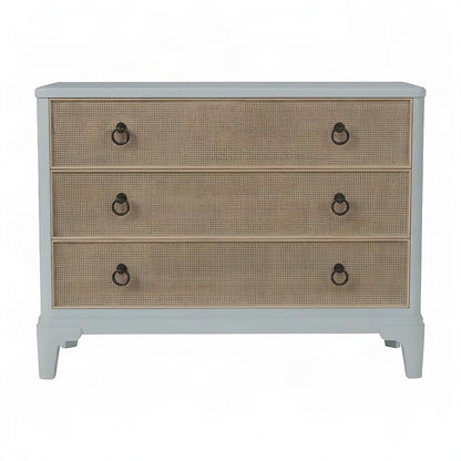 Rubberwood and Mindi Veneer Hall Chest, Transitional Coastal, Ocean