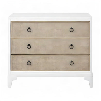 Rubberwood and Mindi Veneer Hall Chest, Transitional Coastal, White