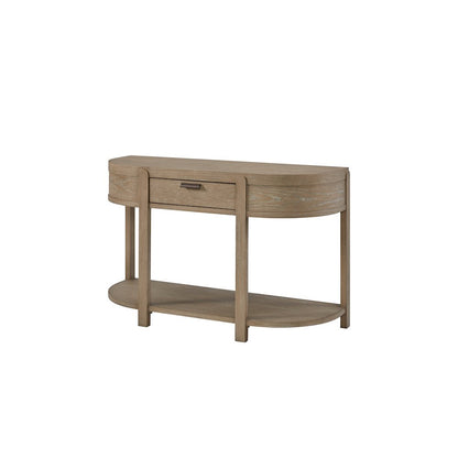 Transitional Elements Curved 1-Drawer Console Table - Toffee
