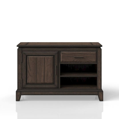 Brown Wood Credenza Storage Cabinet with 1  Drawer and 2 Shelves for Living Room