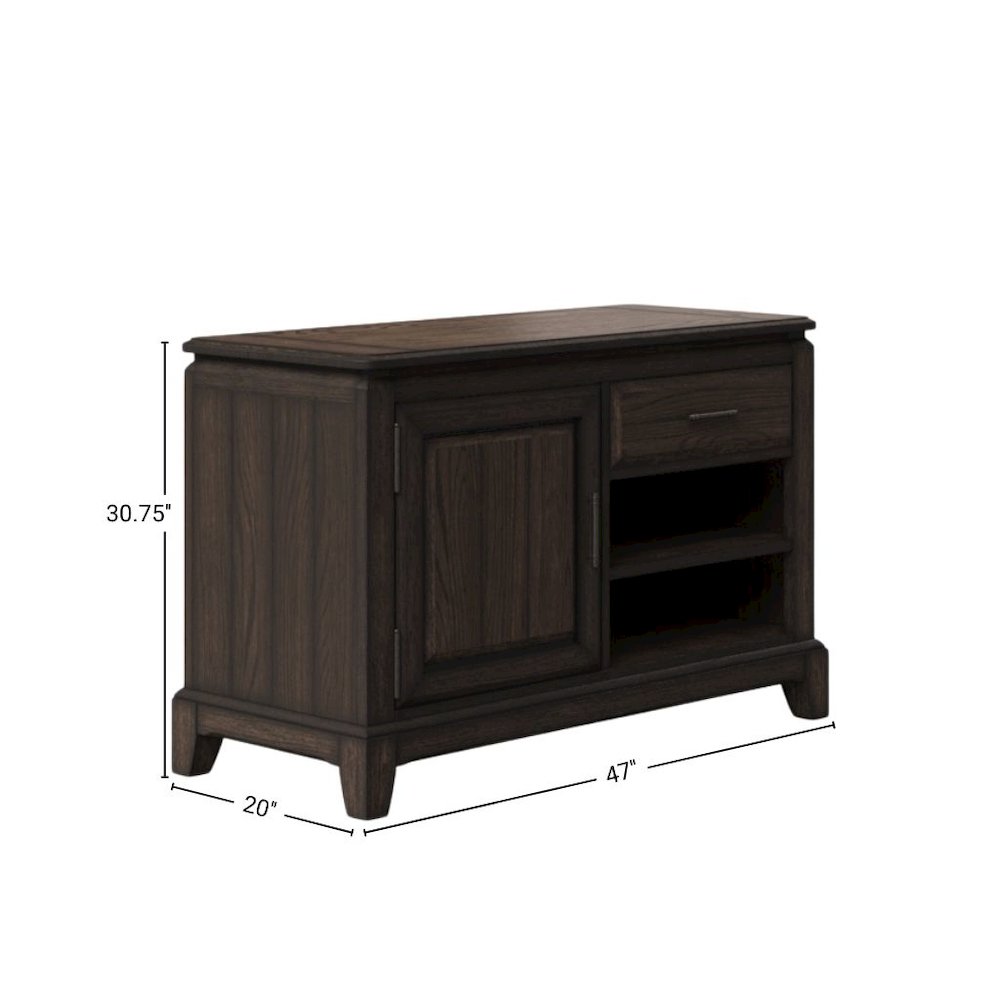 Brown Wood Credenza Storage Cabinet with 1  Drawer and 2 Shelves for Living Room