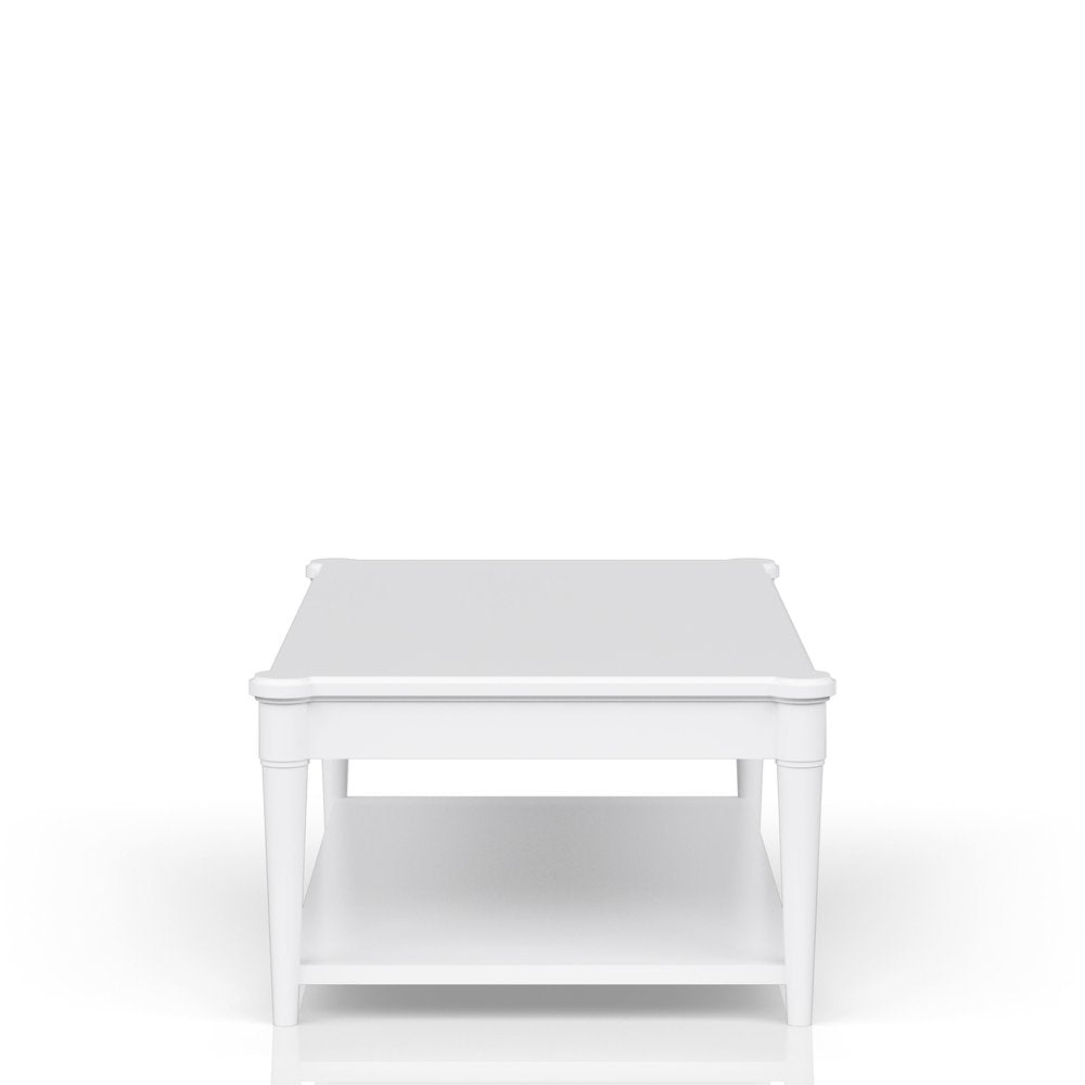 Wilmington Wood Top Cocktail Table W/ Casters-White