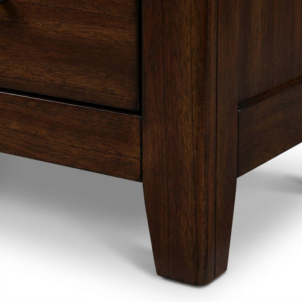 Spice Brown Nightstand with Two Drawers and Contemporary Finish