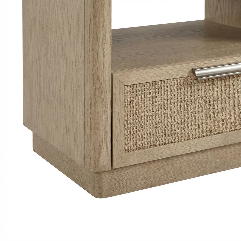 Toffee Nightstand with Rope Fronts and Transitional Style