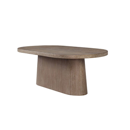 Elements Oval Pedestal Table - In Cocoa Finish