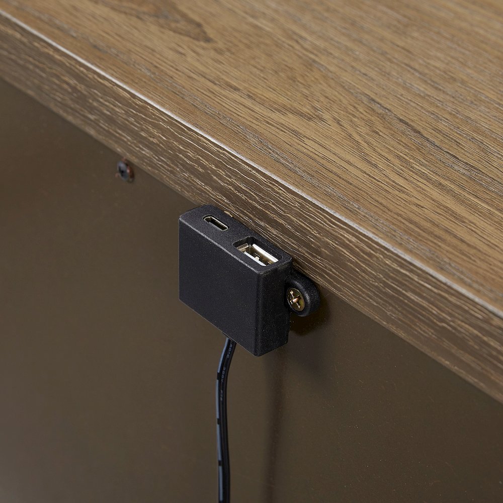 Aurora 3 Drawer Nightstand W/ USB - Latte