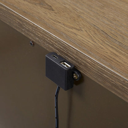 Aurora 3 Drawer Nightstand W/ USB - Latte