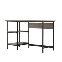 Gray Wood Desk with Storage – Compact Computer Desk and Work Table