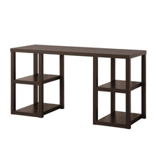 Brown Wood Desk with Shelfs – Natural Writing Table for Home or Office