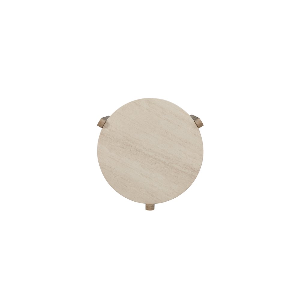 Transitional Elements Stone Top End Table - Toffee