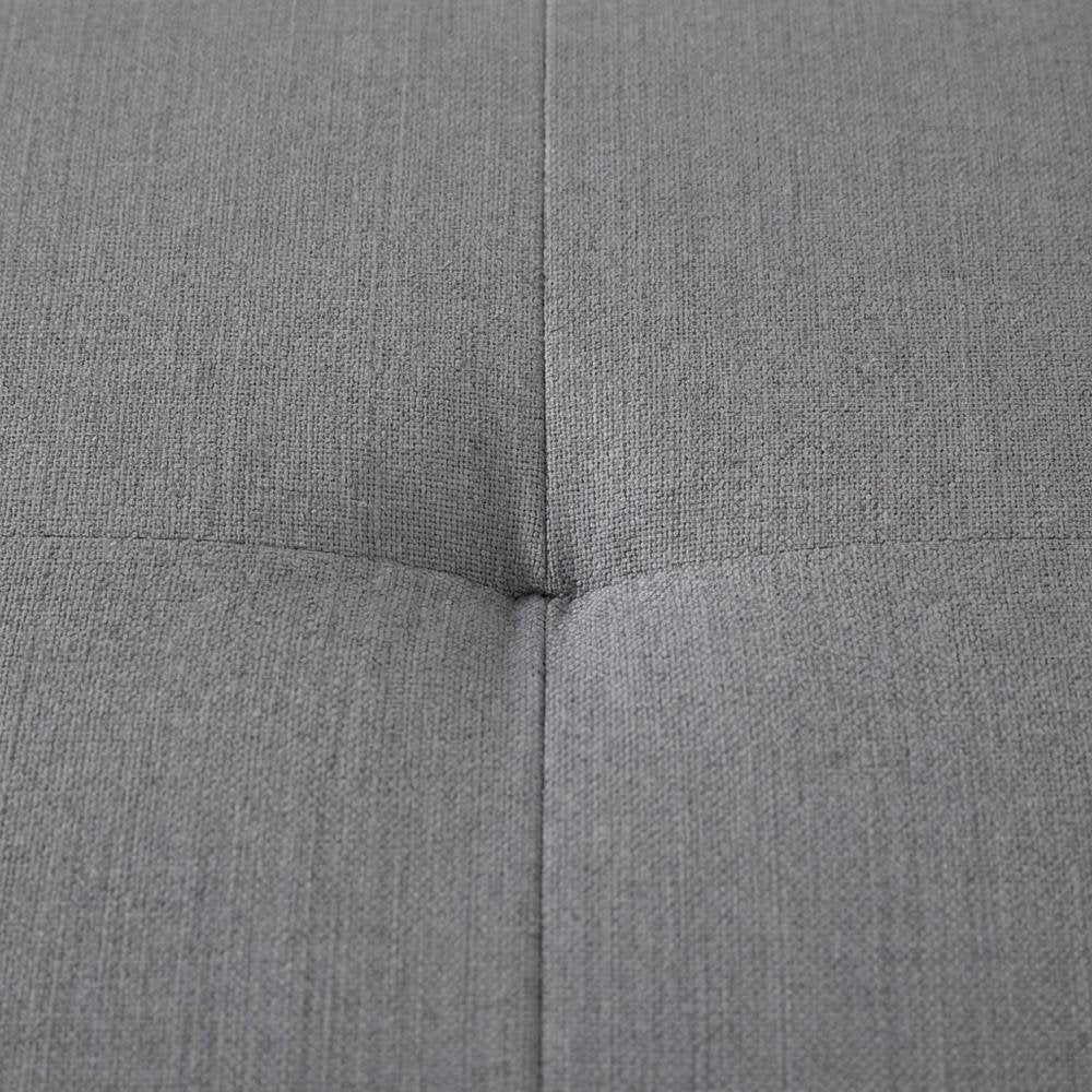 Gray Upholstered Queen Headboard with Rubberwood Frame and Padded Design