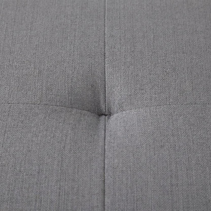 Gray Upholstered Queen Headboard with Rubberwood Frame and Padded Design