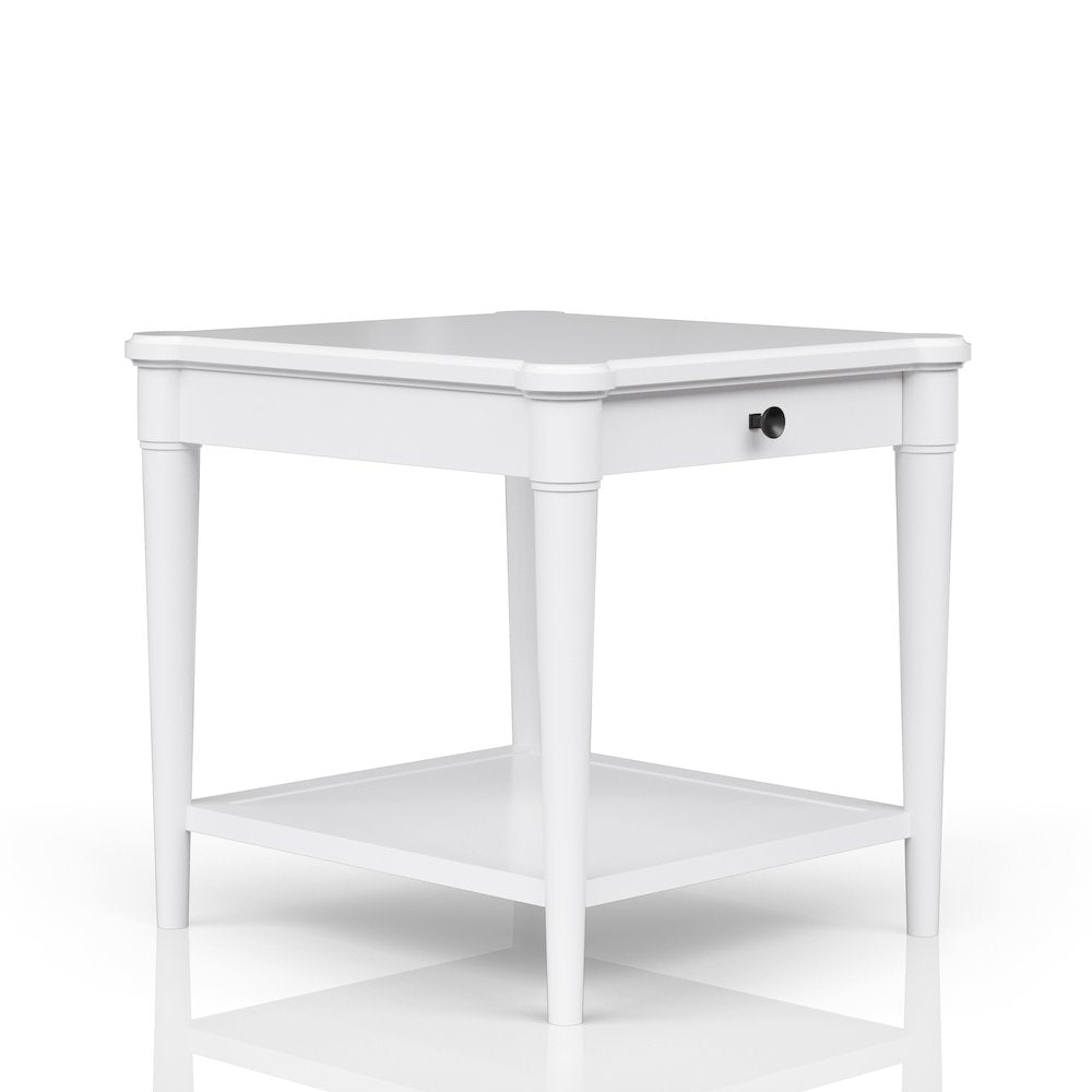Wilmington Wood End Table-White