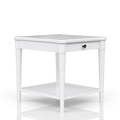 Wilmington Wood End Table-White