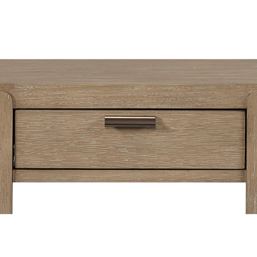 Transitional Elements Curved 1-Drawer Console Table - Toffee