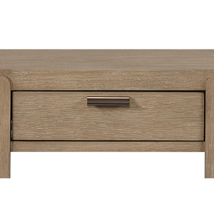 Transitional Elements Curved 1-Drawer Console Table - Toffee