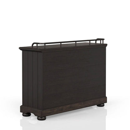 Brown Credenza with Storage – Sideboard Buffet Cabinet with Glass Doors
