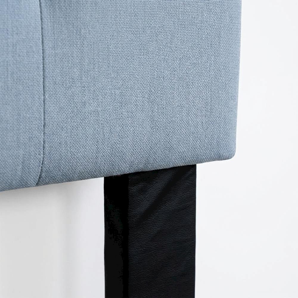 Light Blue Upholstered Queen Headboard, Solid Rubberwood Frame