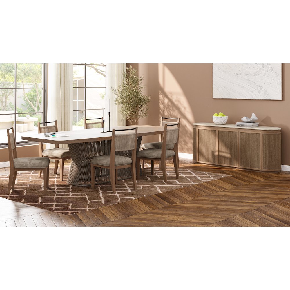 Elements Stone & Rope Server - In Toffee Finish
