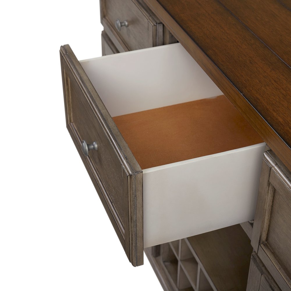Will Server W/ Power Pack in Gray / Brown Finish