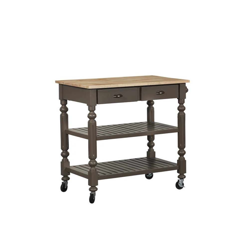 Payson Taupe Kitchen Cart