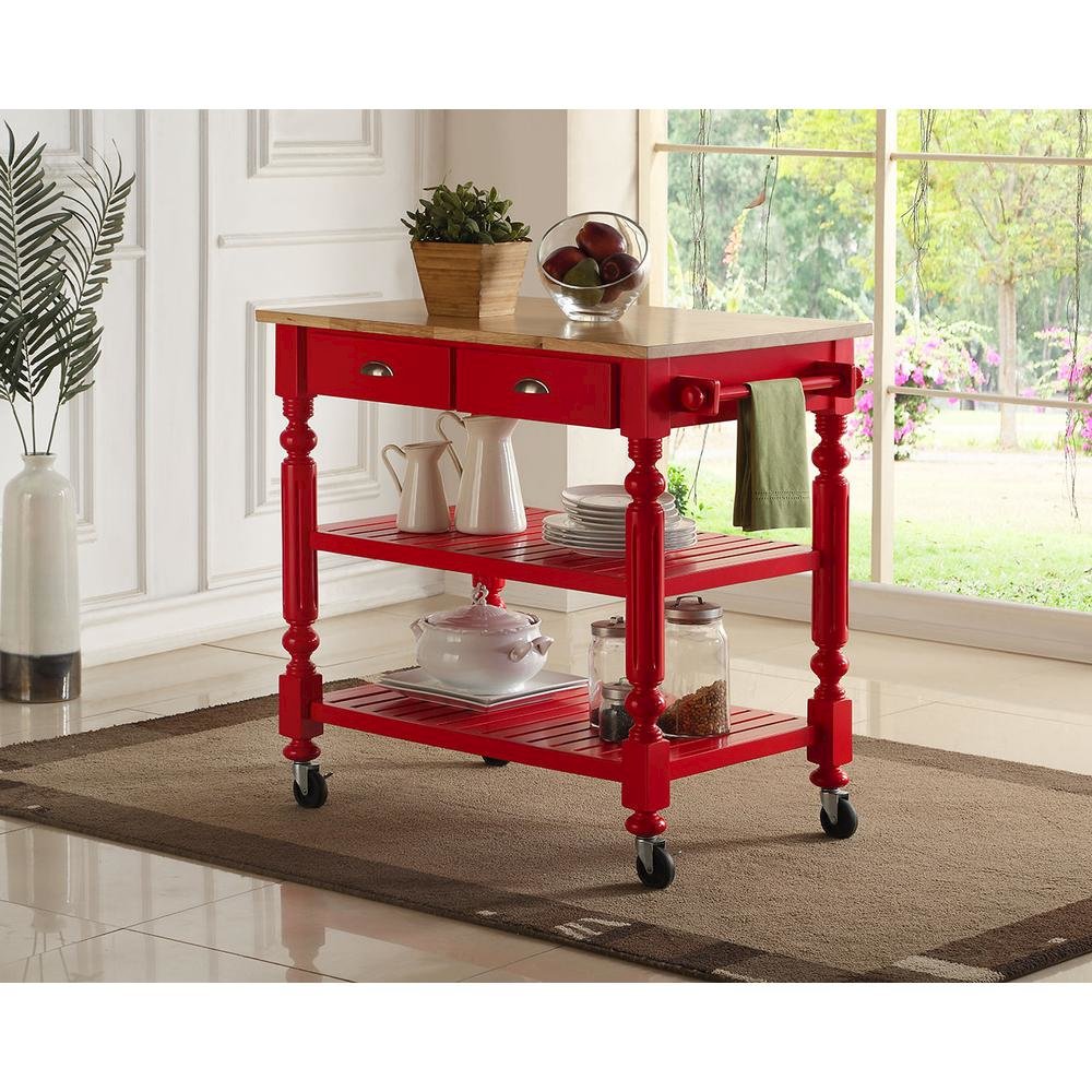 Payson Red Kitchen Island