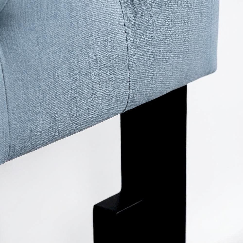 Light Blue Upholstered King Headboard with Rubberwood Frame and Elegant Design