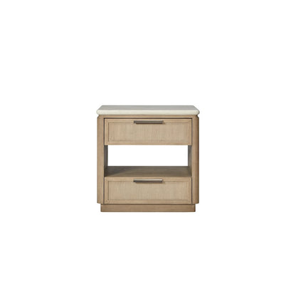 Transitional Elements Two Drawer Nightstand with Rope Fronts