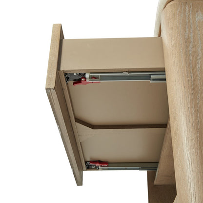 Transitional Elements Two Drawer Nightstand with Rope Fronts