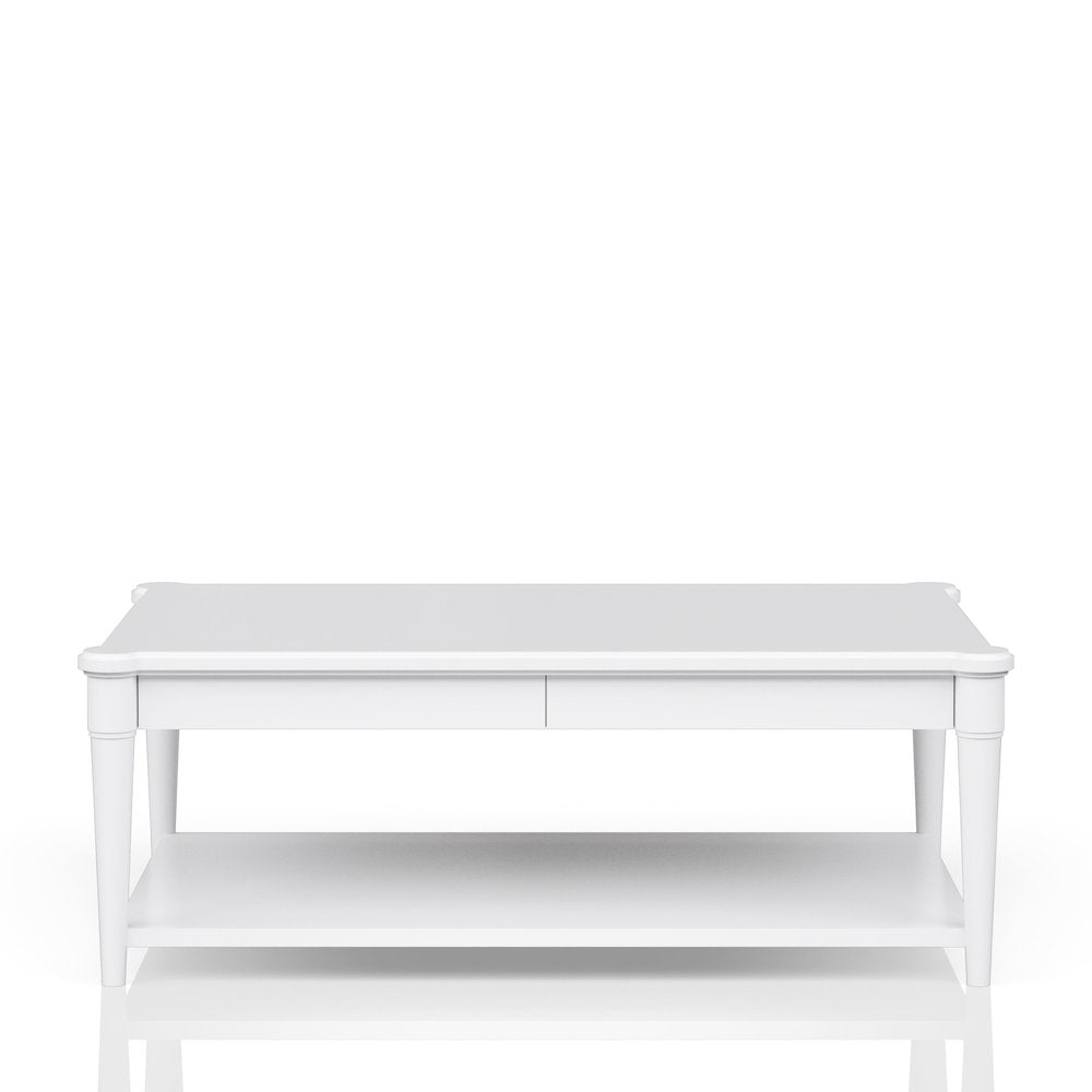 Wilmington Wood Top Cocktail Table W/ Casters-White