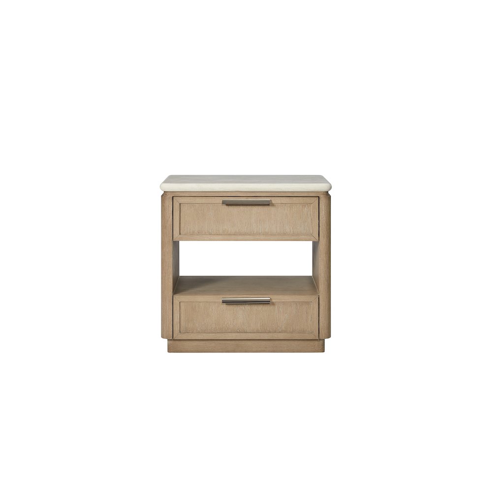 Elements Two Drawer Nightstand with Oak Veneer Drawer Fronts - Toffee