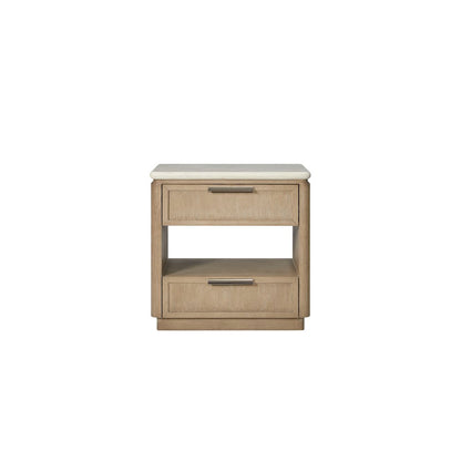 Elements Two Drawer Nightstand with Oak Veneer Drawer Fronts - Toffee