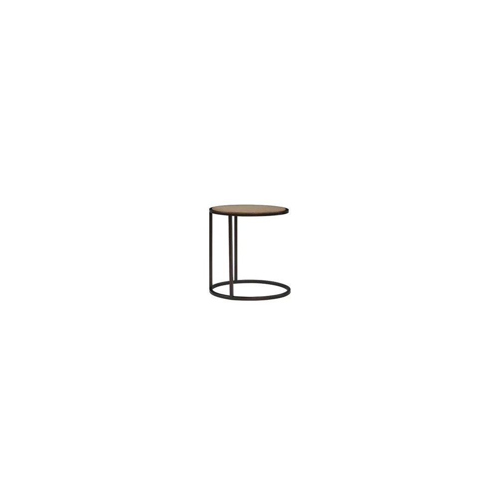 Transitional Elements Metal/Wood Top Chairside Table - Toffee