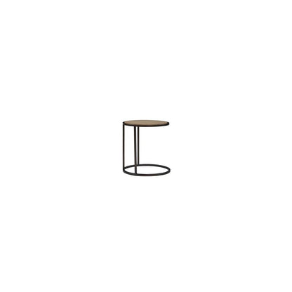 Transitional Elements Metal/Wood Top Chairside Table - Toffee